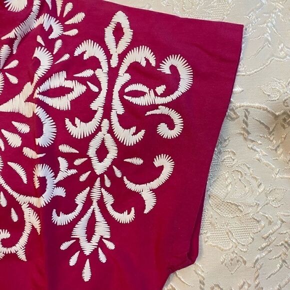 💥Susan Graver Cotton Model Top with texture print XS short sleeve - Picture 5 of 11